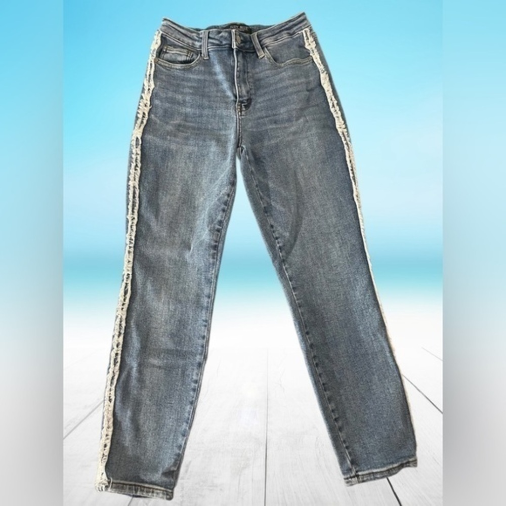 Judy Blue Jeans Womens 5//27 Slim Fit High Waist Side Fray